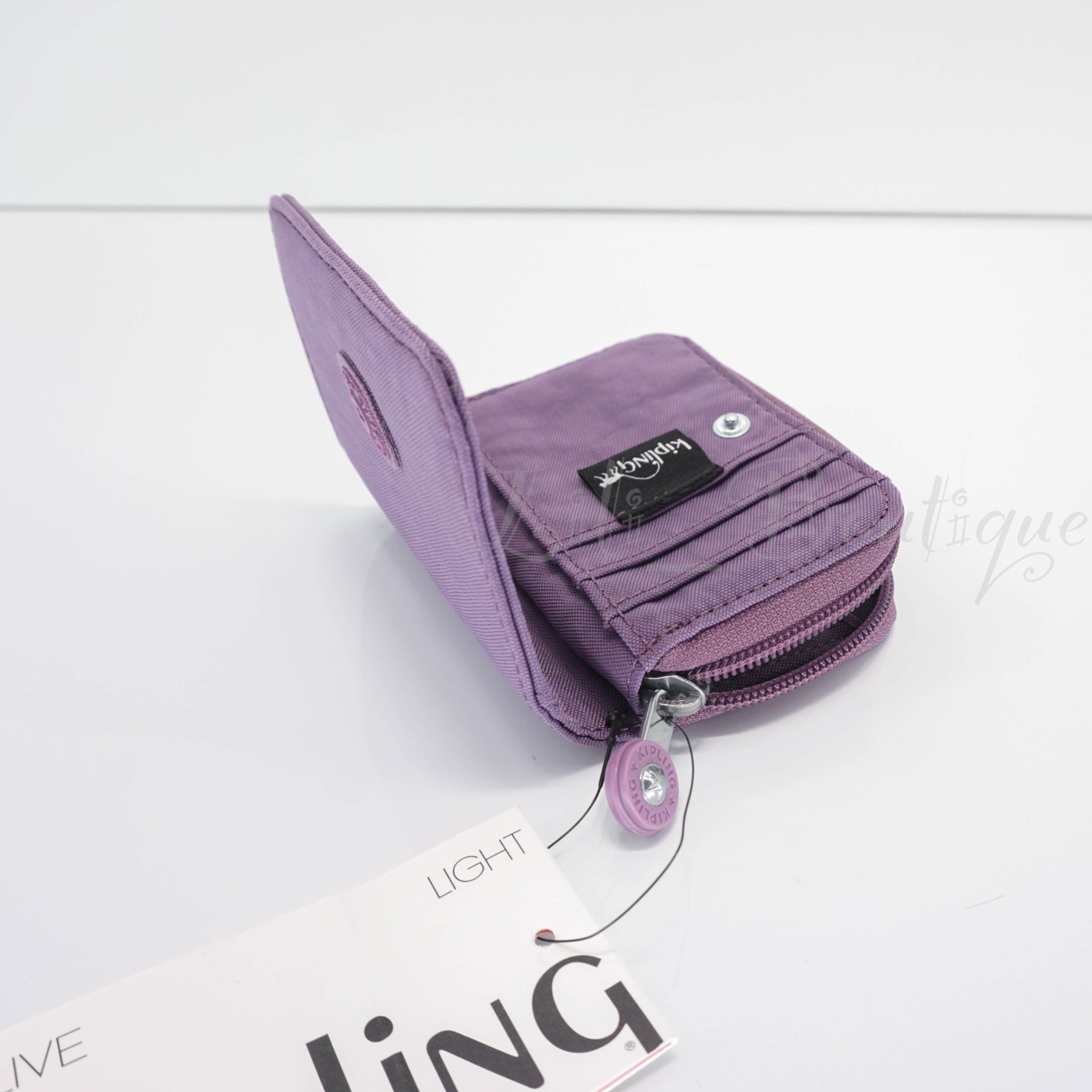 Kipling Tops Mini Wallet Zip Snap Card Case KI0807 Polyamide Purple Passion NWT
