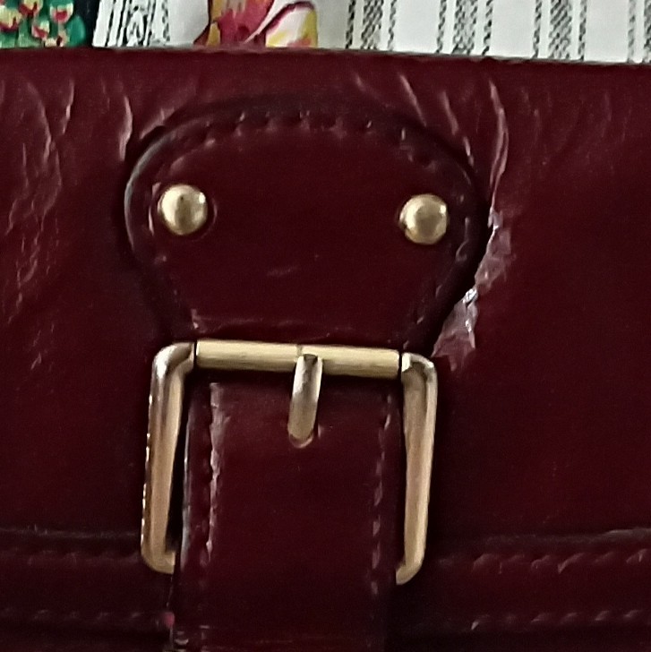 Burgundy Women’s Wallet Buckle Snap Flap Zip Coin Pocket Logo