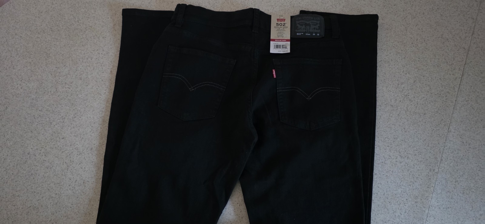 Levi’s 502 Boys Regular Taper Stretch Size 18 W 29 L 31 Black Inside Adjustment