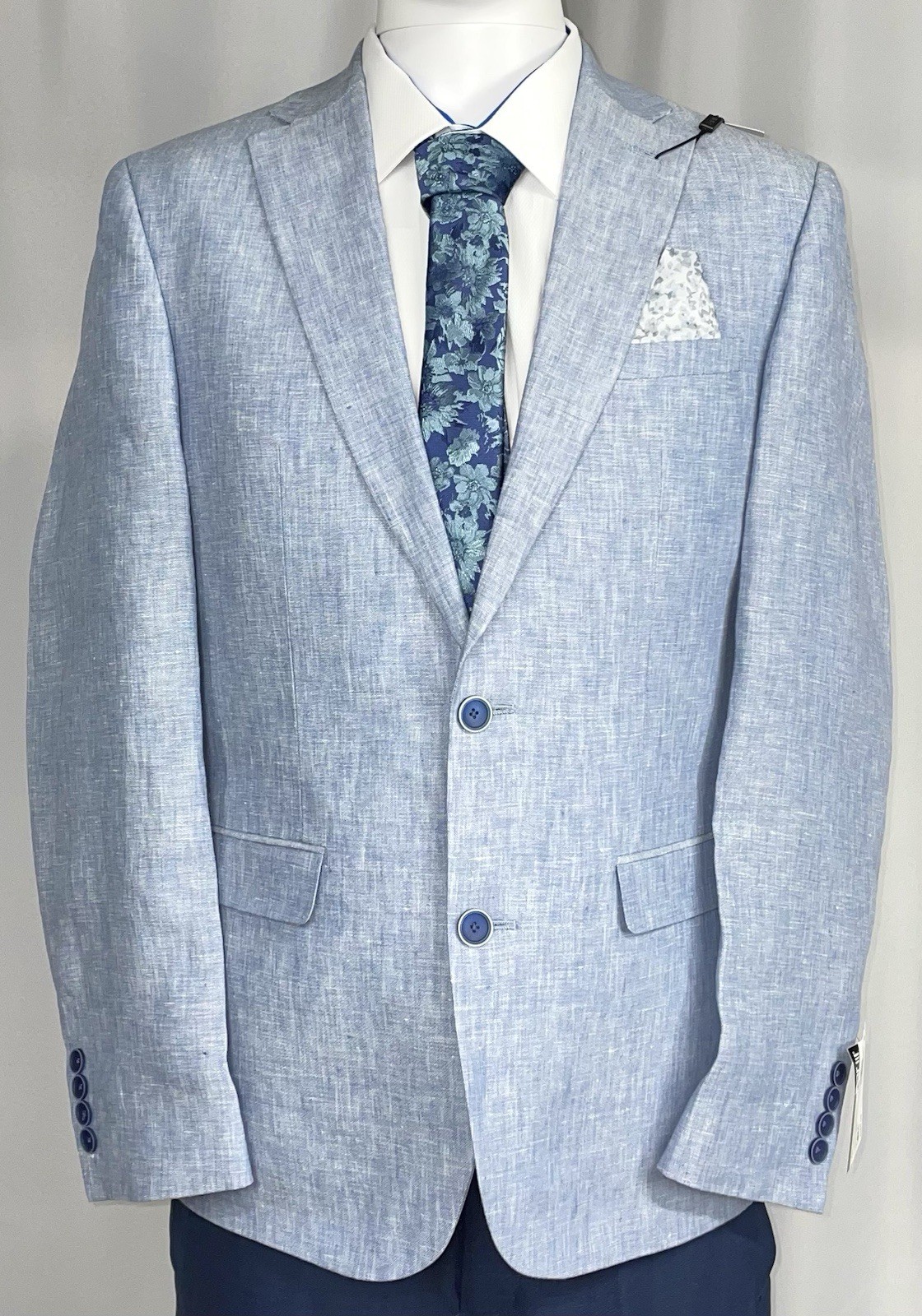 Bar Ill Mens Slim fit Suit Jacket Blazer 38R Light Sky Blue Linen New NWT