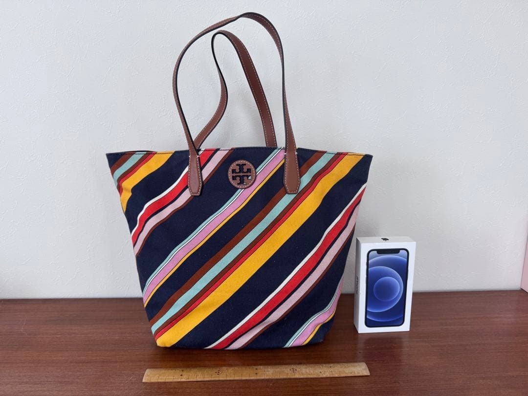 TORY BURCH Ella Tote Bag Multicolor Stripe