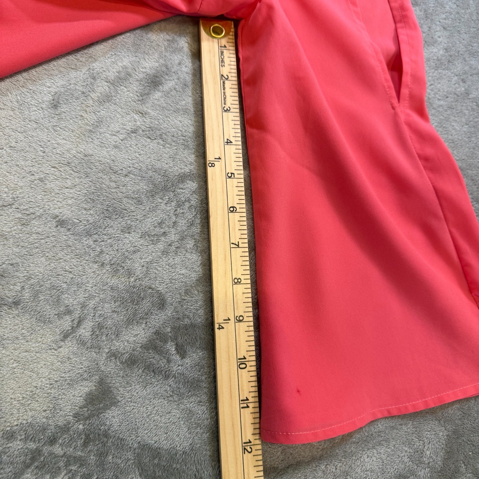 Crosby Women’s Small Coral Pink V-Neck Split Sleeve Blouse 3/4 Sleeve