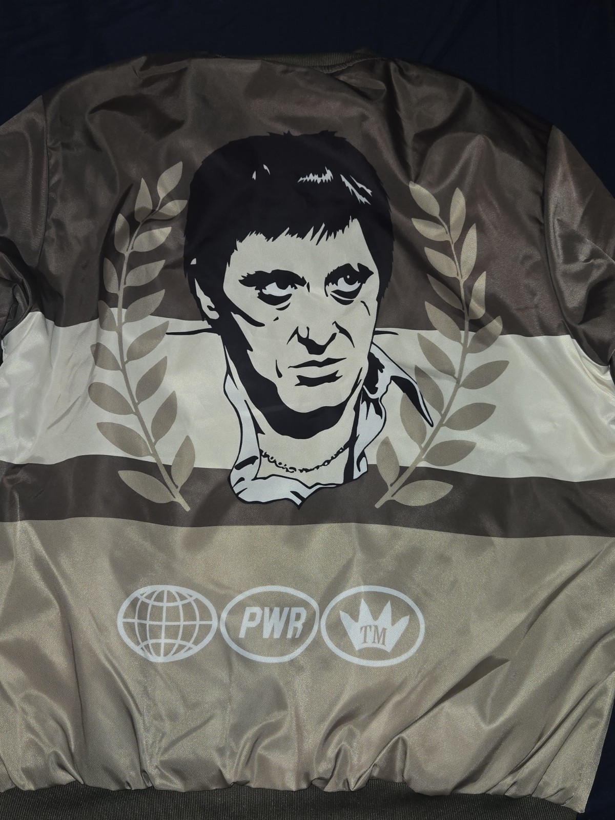Reason Scarface Varsity Jacket Colorblock Khaki Size L