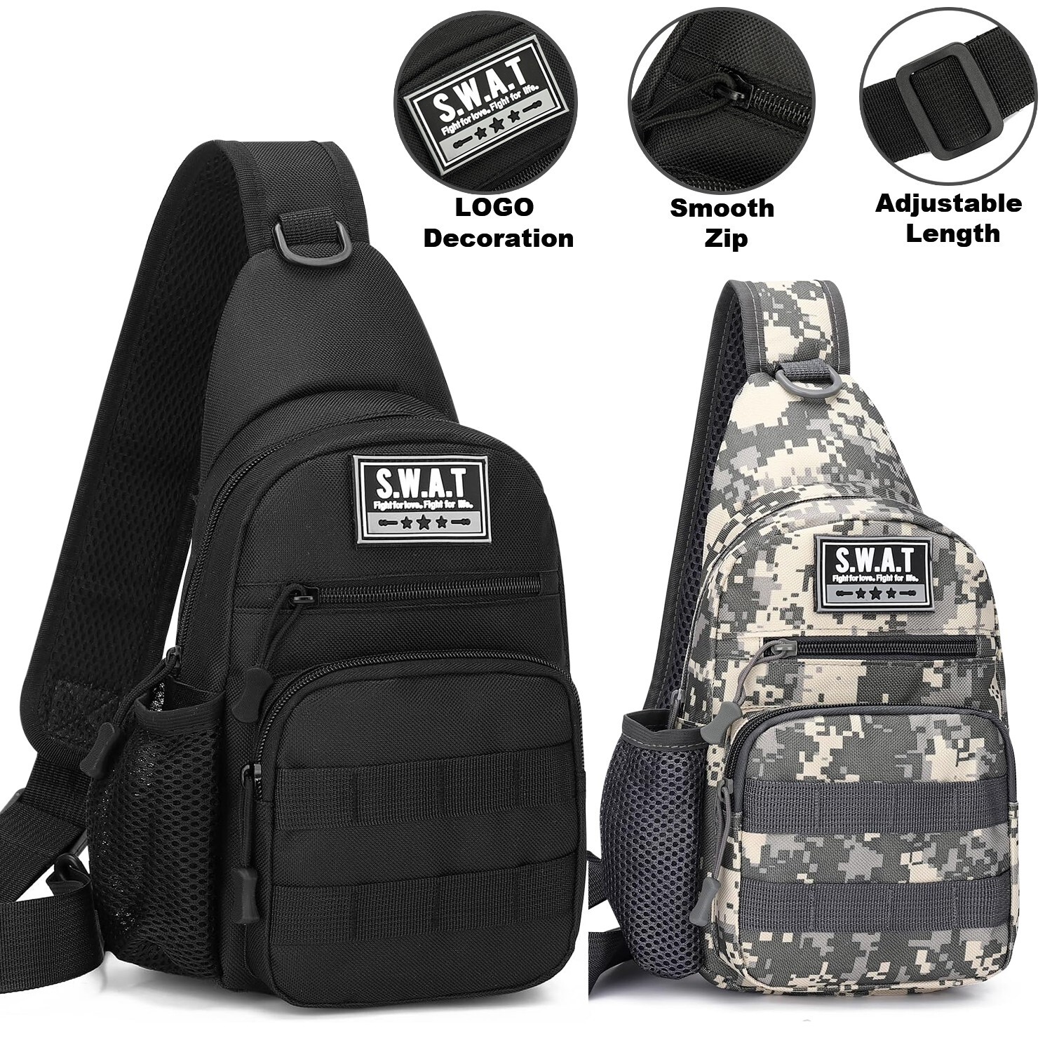 Outdoor Tactical Sling Bag Military Molle Crossbody Pack Chest Shoulder Backpack