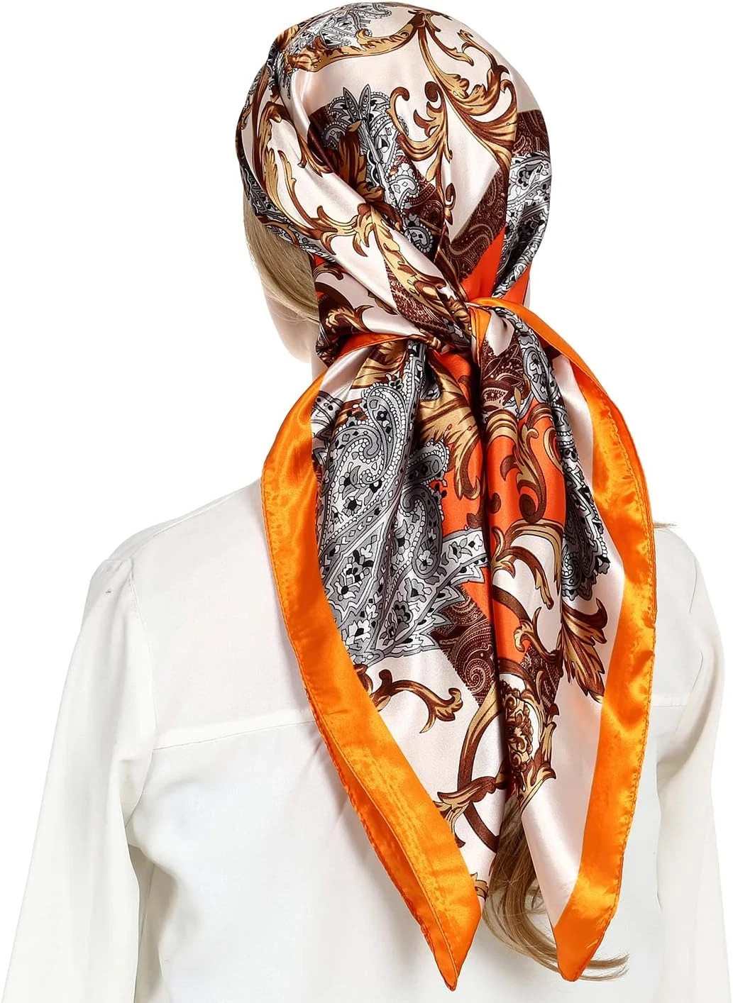 Head Scarf for Women Like Silk Satin Scarf for Hair Wrapping at Night Bandana Sq