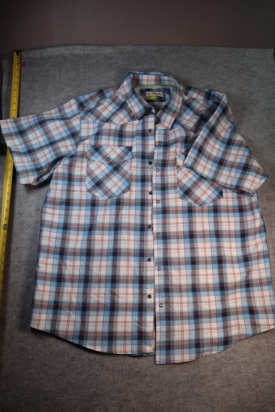 Magellan Outdoors Adventure Gear Loose Fit Button Up Shirt XL Mag Wick