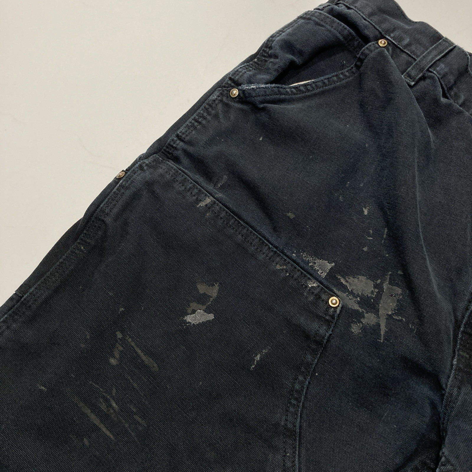 Carhartt B01 BLK Double Knee Work Pants Mens 40×32 (Fits 38×30) Distressed