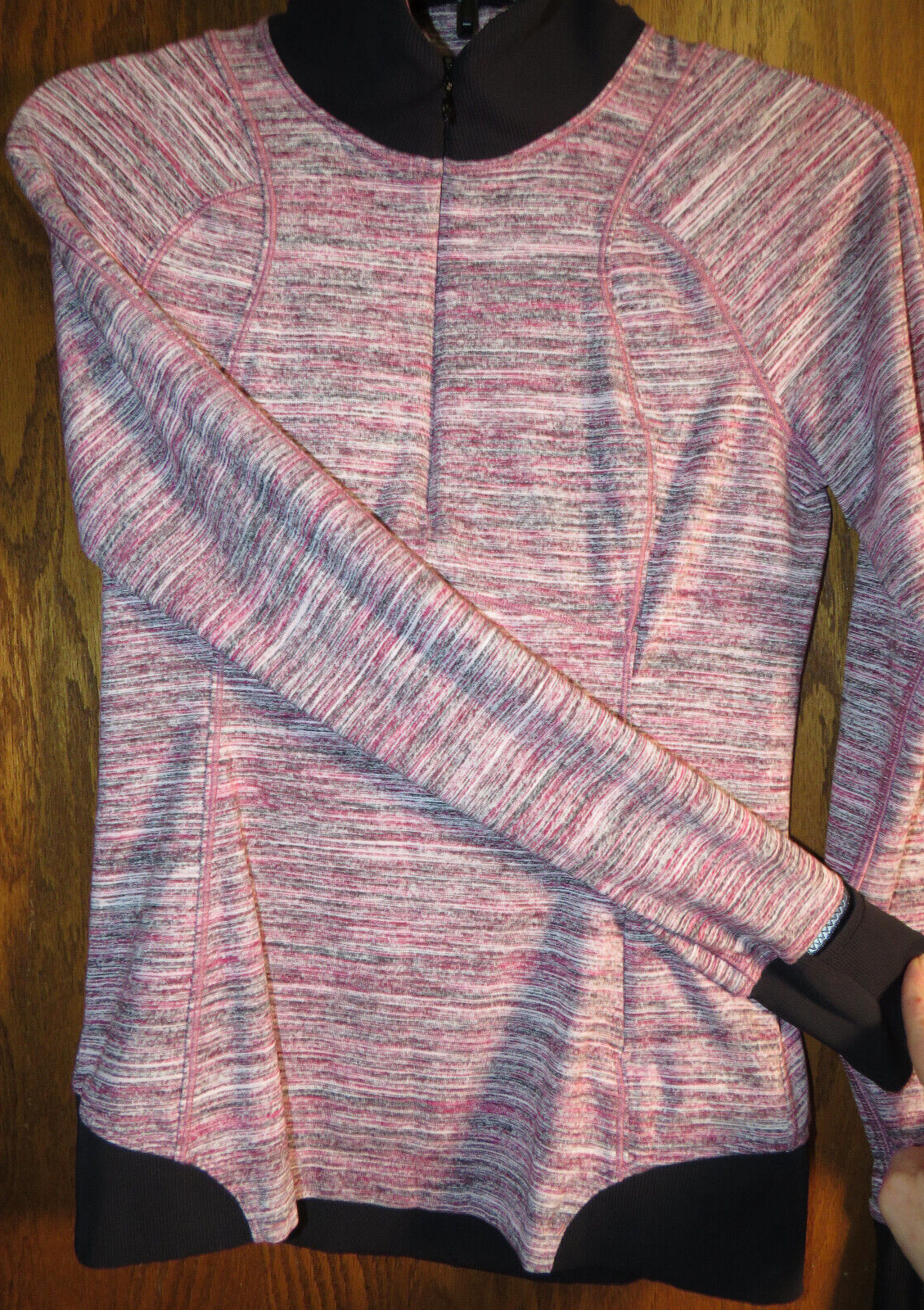 Lululemon 6 Runderful Half Zip Space Dye Camo Berry Rumble Red Black EUC!