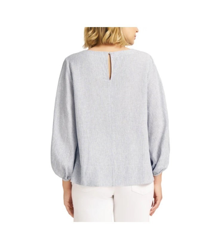Matty M Women’s Linen Blend Top 3/4 Sleeve Boat Neck