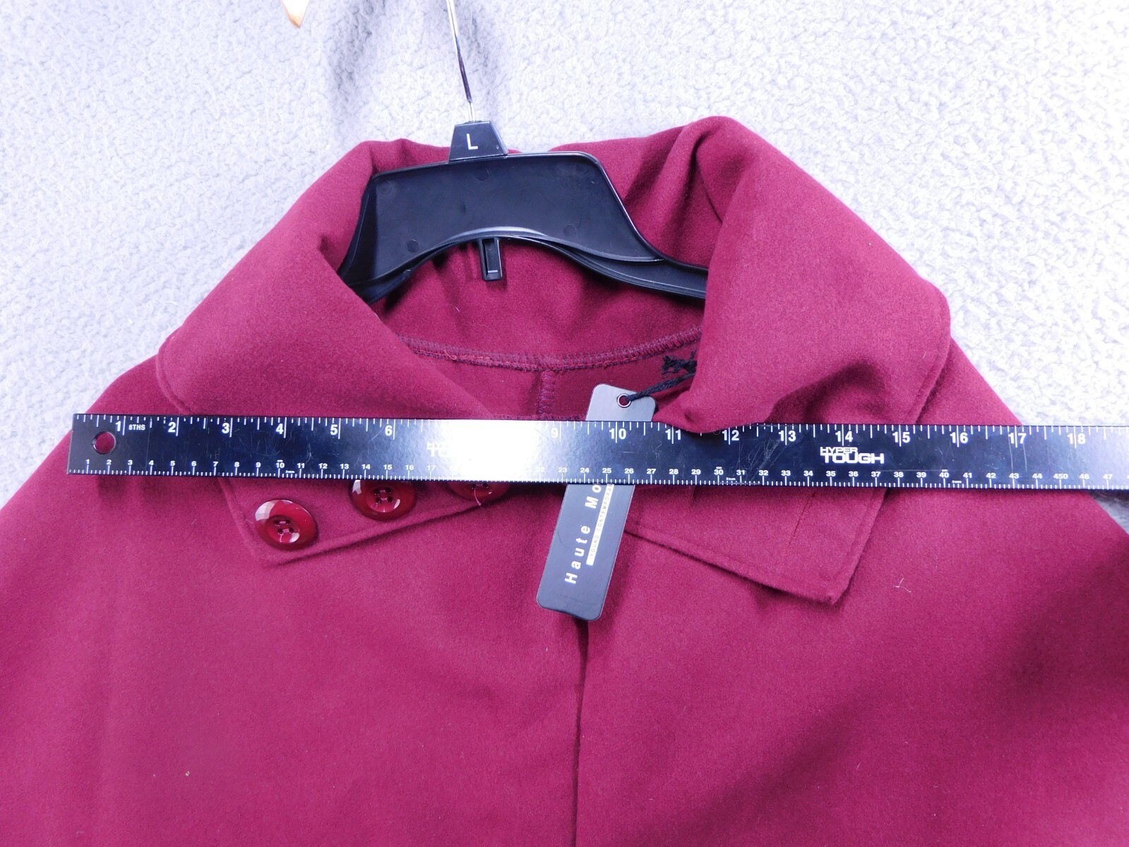 Haute Monde Womens Maroon Turn Down Collar Button Poncho Cape NWT Made in Italy