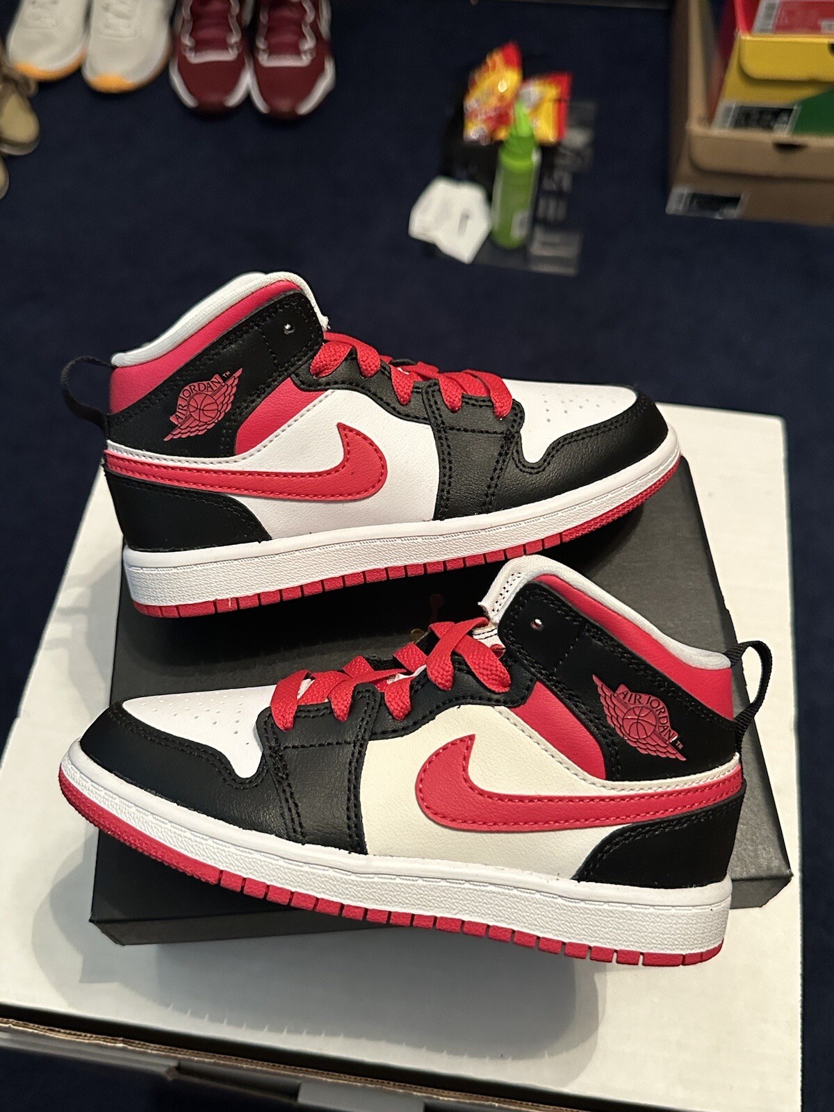 Size 12C – Nike Air Jordan 1 Mid Very Berry Red Black White 640734-016