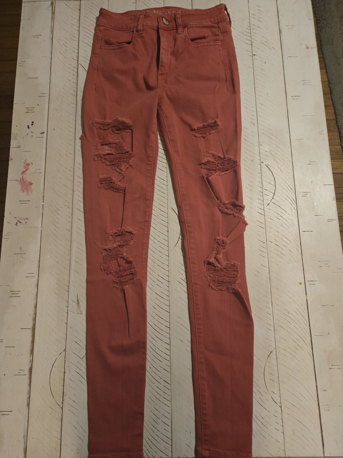 American Eagle Next Level Stretch X Jegging Women’s Coral Distressed