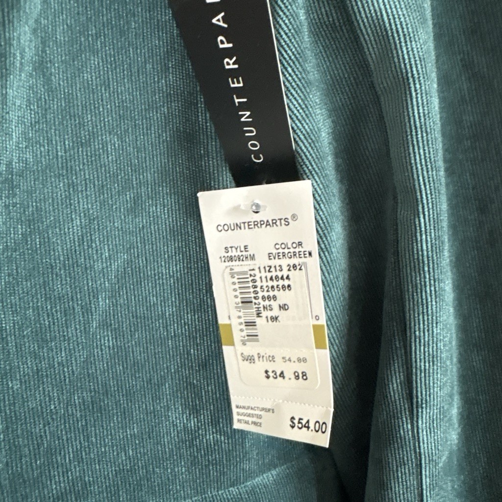 Counterparts Women’s 14 Green Blazer Jacket Button Front Pockets