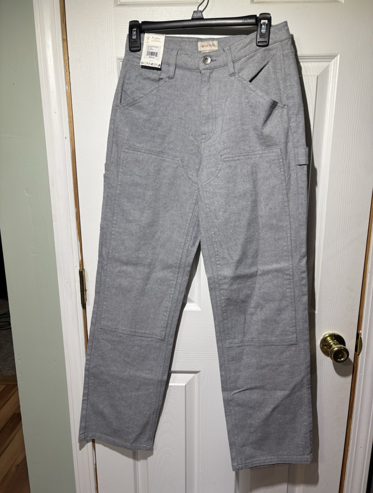 Brixton Women’s Painter Pants Cotton Denim Blue Relaxed Mid Rise Pockets 30052