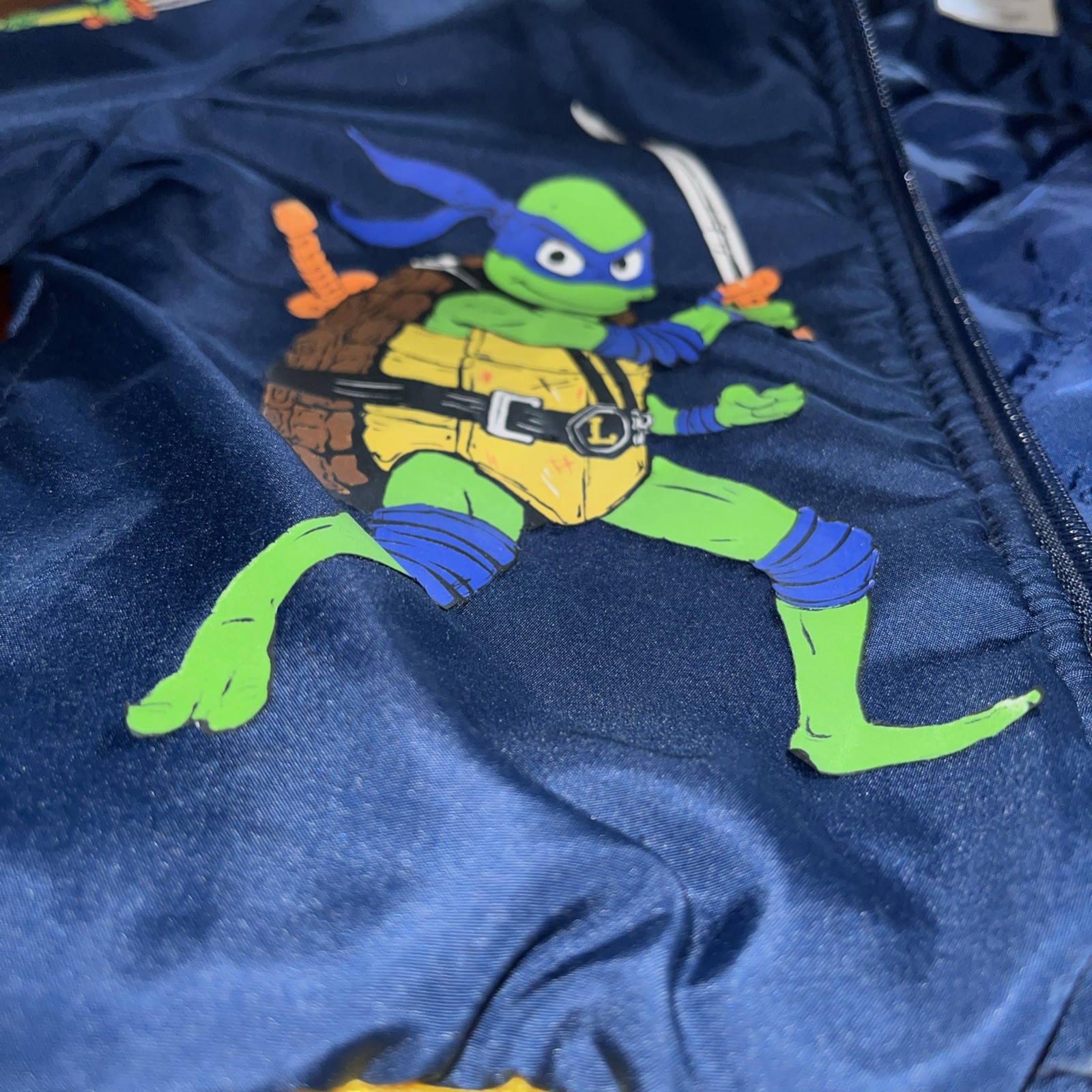 TMNT Teenage Mutant Ninja Turtles Boys Bomber Jacket Size 10/12 Mutant Mayhem