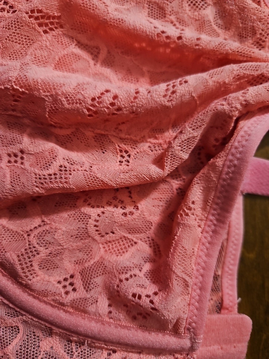 NWT Auden Sheer Unlined Lace Balconette Underwire Bra Coral Pick Your Size