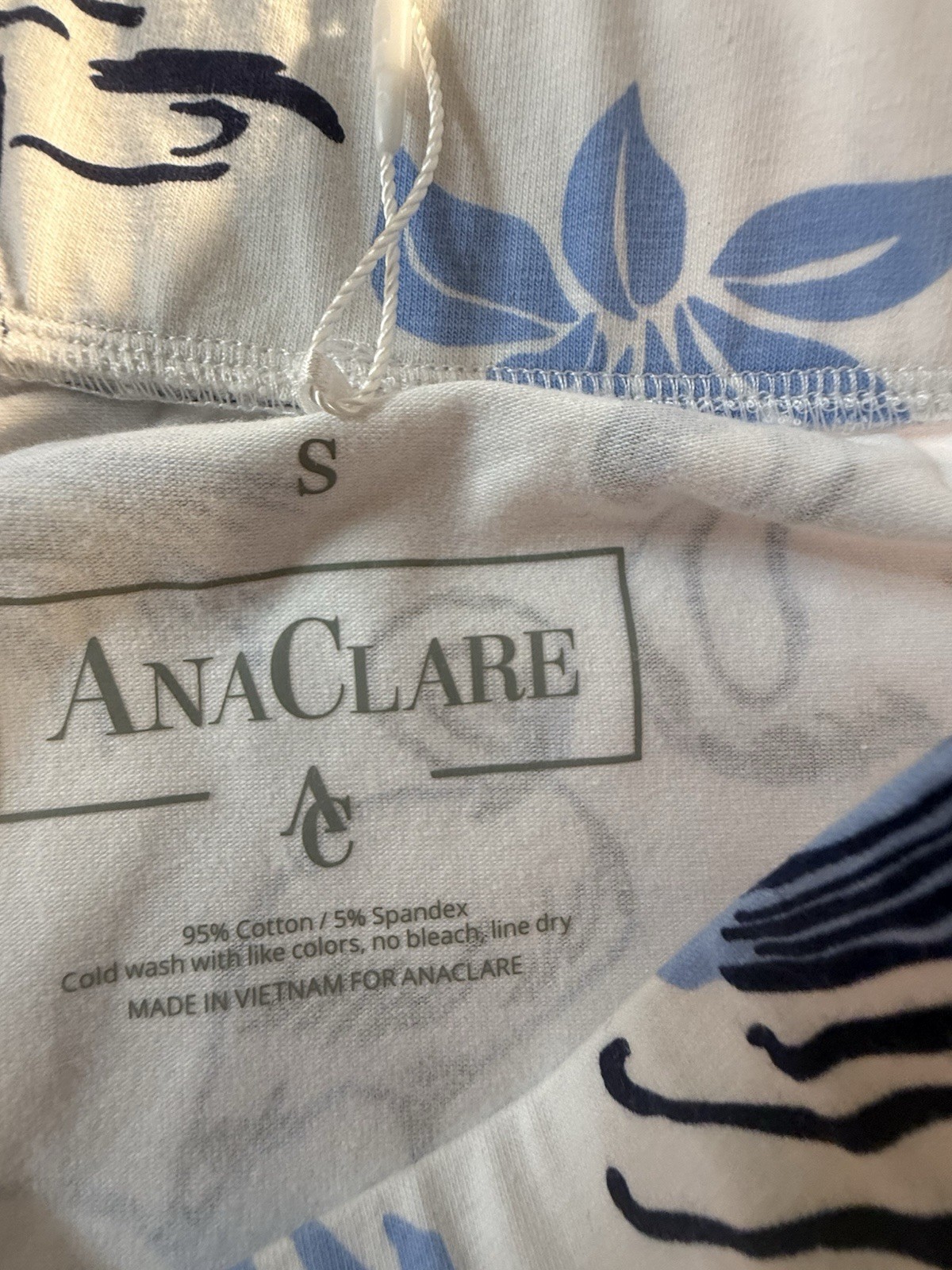 Ladies Ana Clare Blue & and White Cotton/Spandex Skort Size S