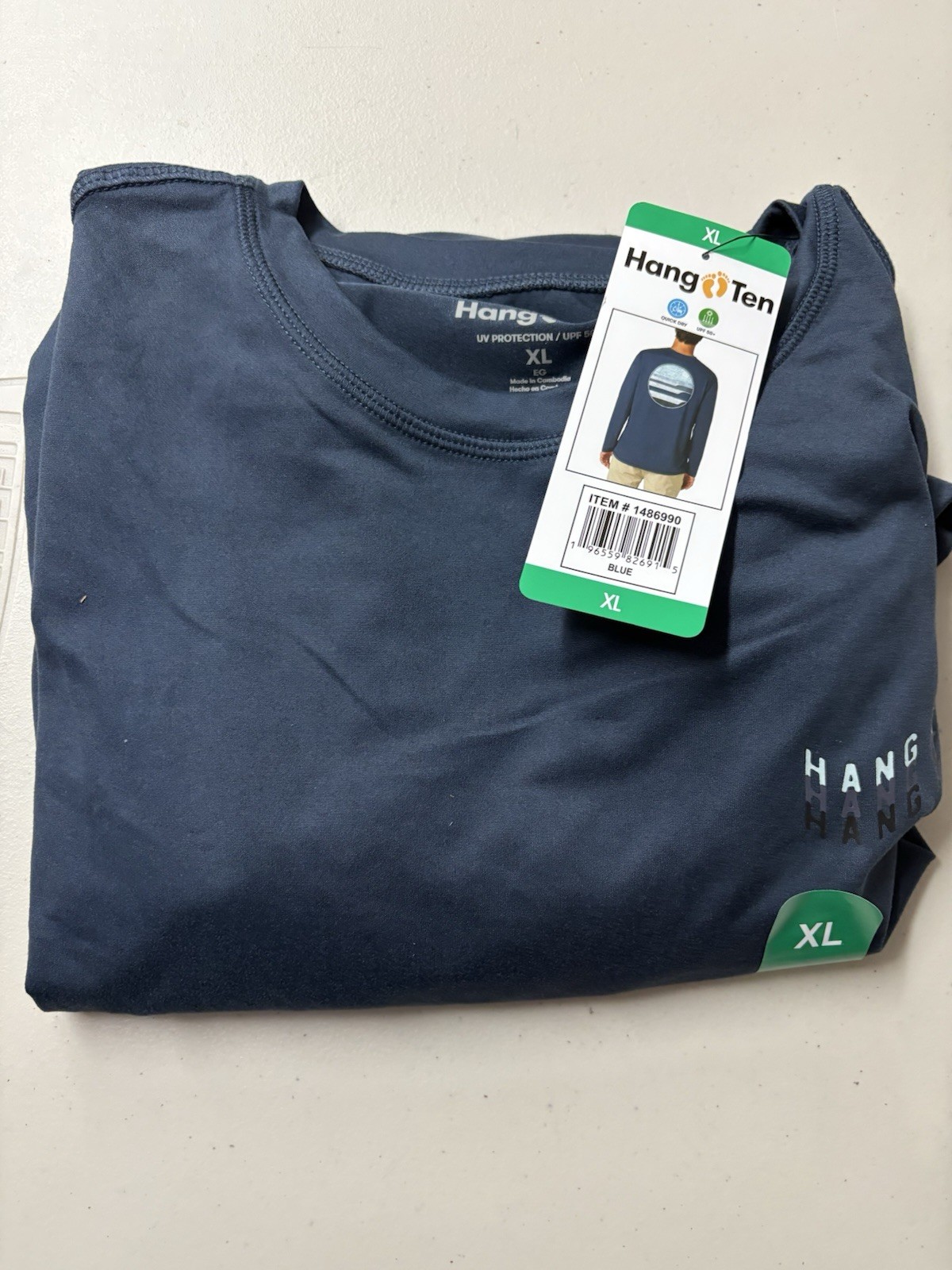Hang Ten Men’s Long Sleeve Sun Tee, UPF 50+, Quick-dry fabric, Lightweight