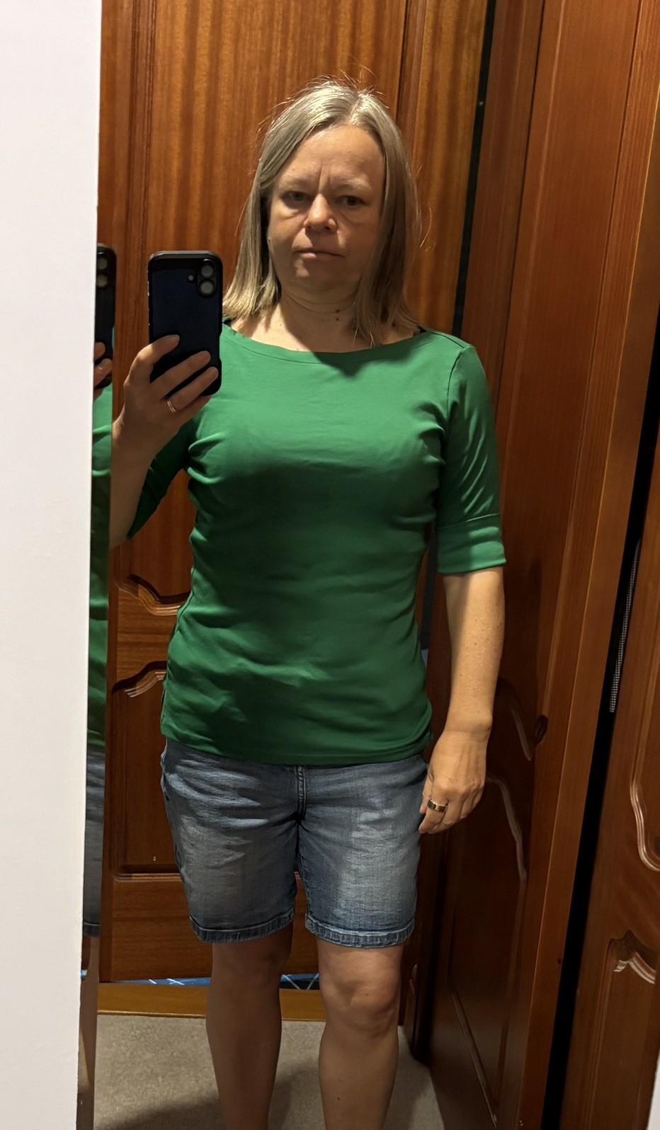 RALPH LAUREN Judy High Quality top Cotton-Mix Green Boat-Neck size S RRP £59