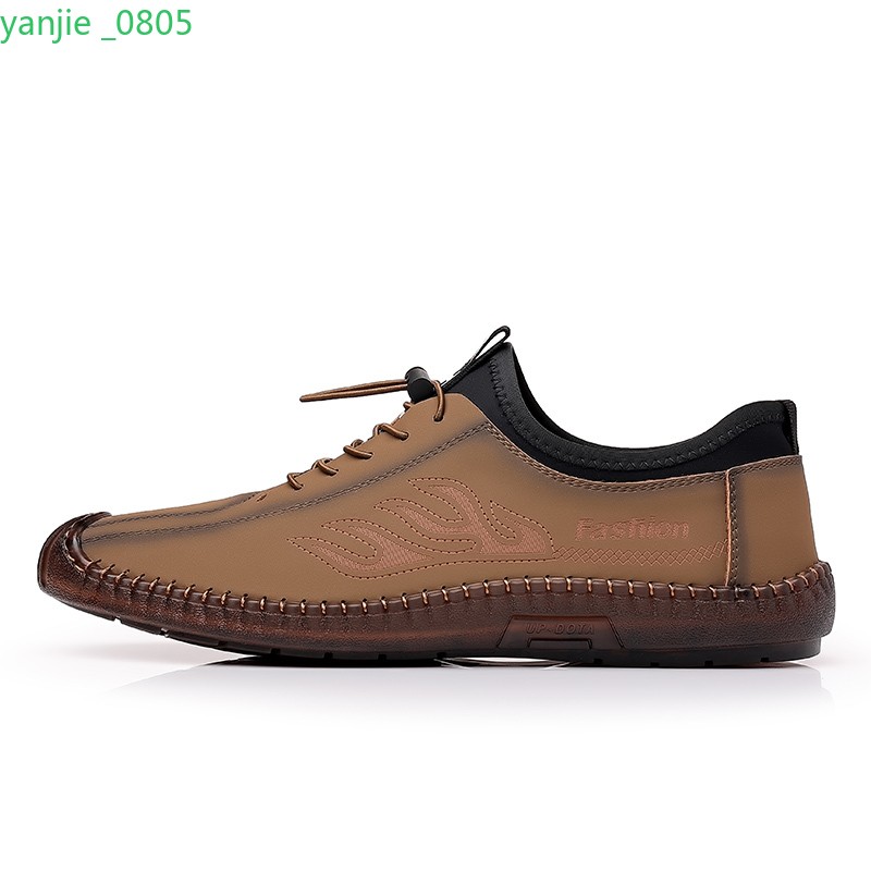 Men’s Faux Leather Casual Shoes Lace Up Round Toe Slip On Fashion Summer Retro