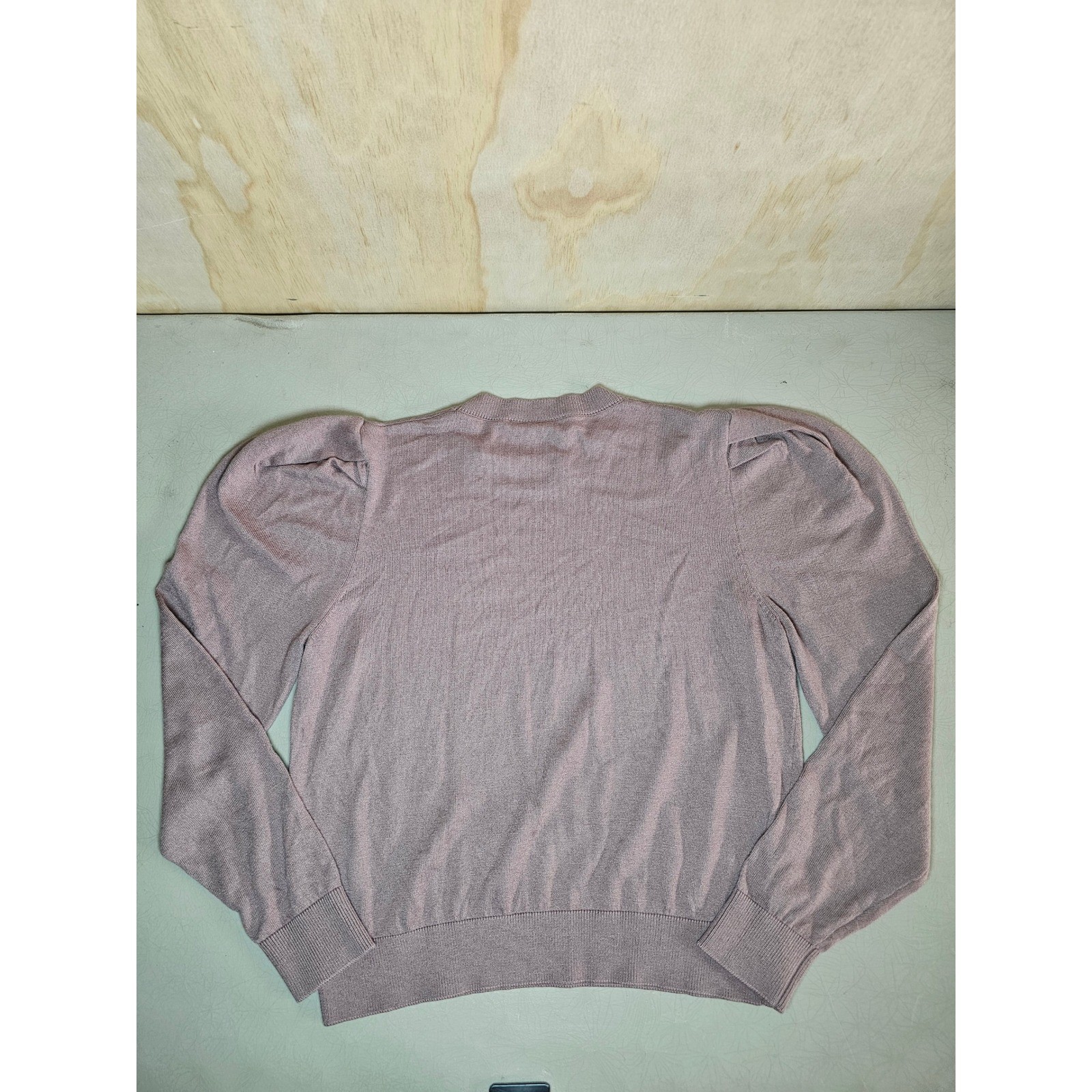 Philosophy Republic Clothing Womens Mauve Puff Sleeve Cashmere Blend Sweater M