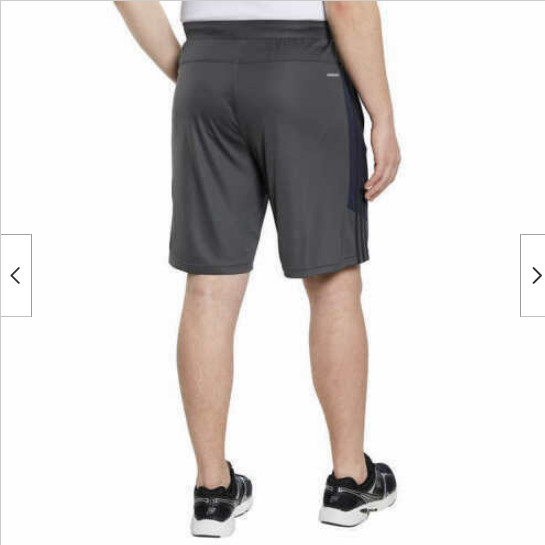 Adidas Active 3 Stripe Drawstring Shorts Zipper Pockets(GREY/NAVY/BLK,SMALL)NWT