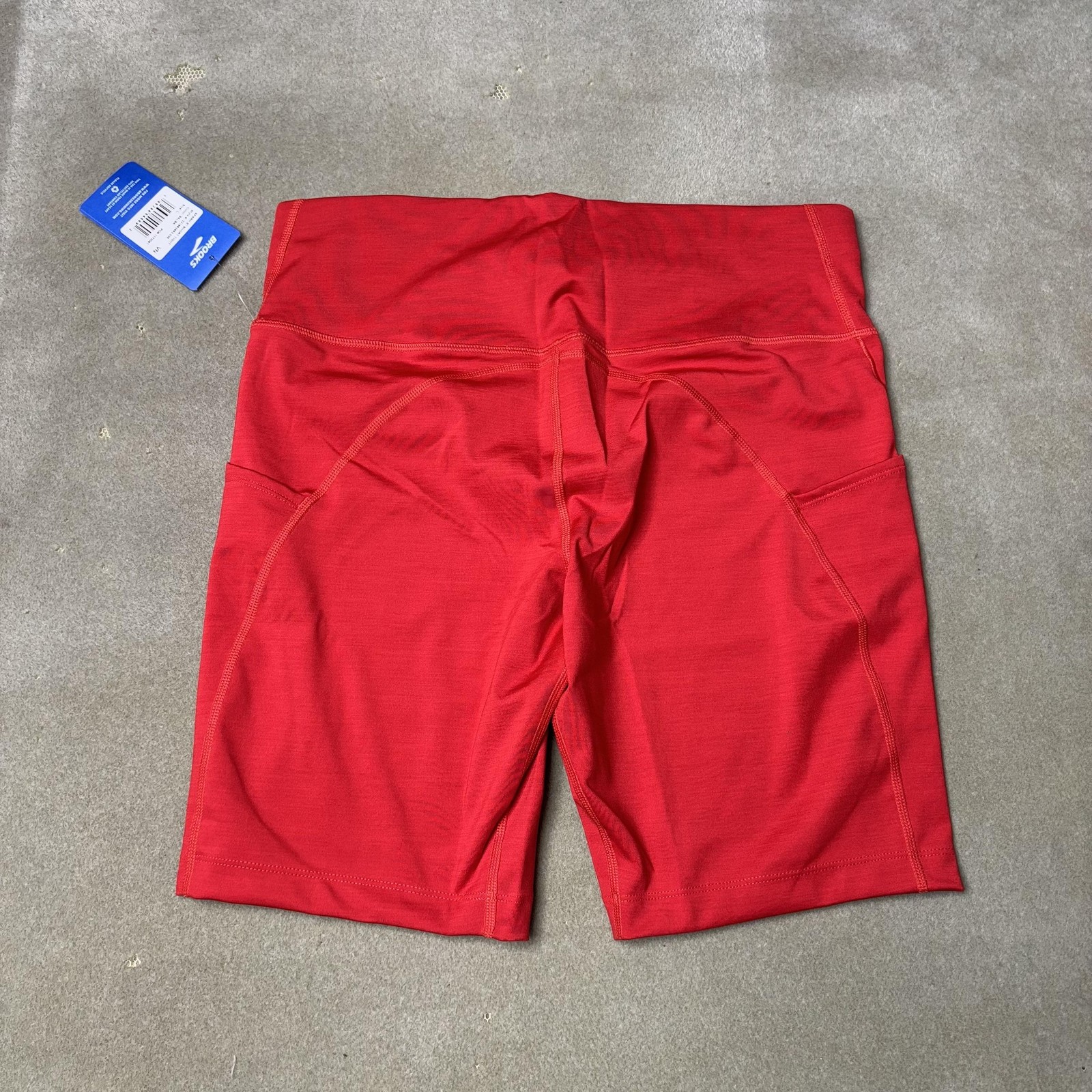 Brooks Shorts Womens Large Salsa Spark 8in Tight Running Racing Pockets Athletic
