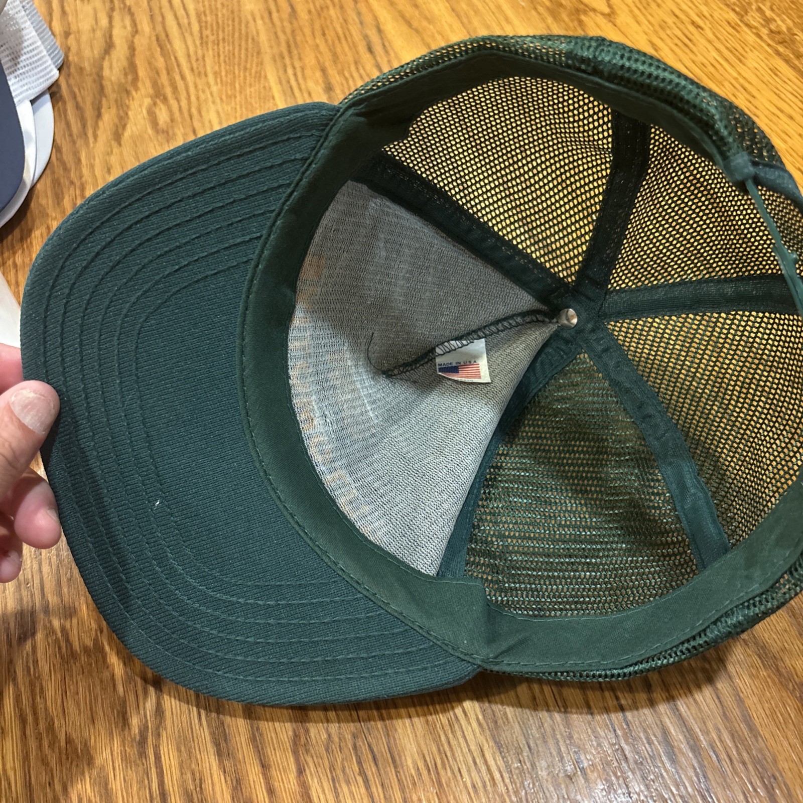Vintage 3M Automotive Mesh Snapback Hat Green USA Advertising Trucker Cap