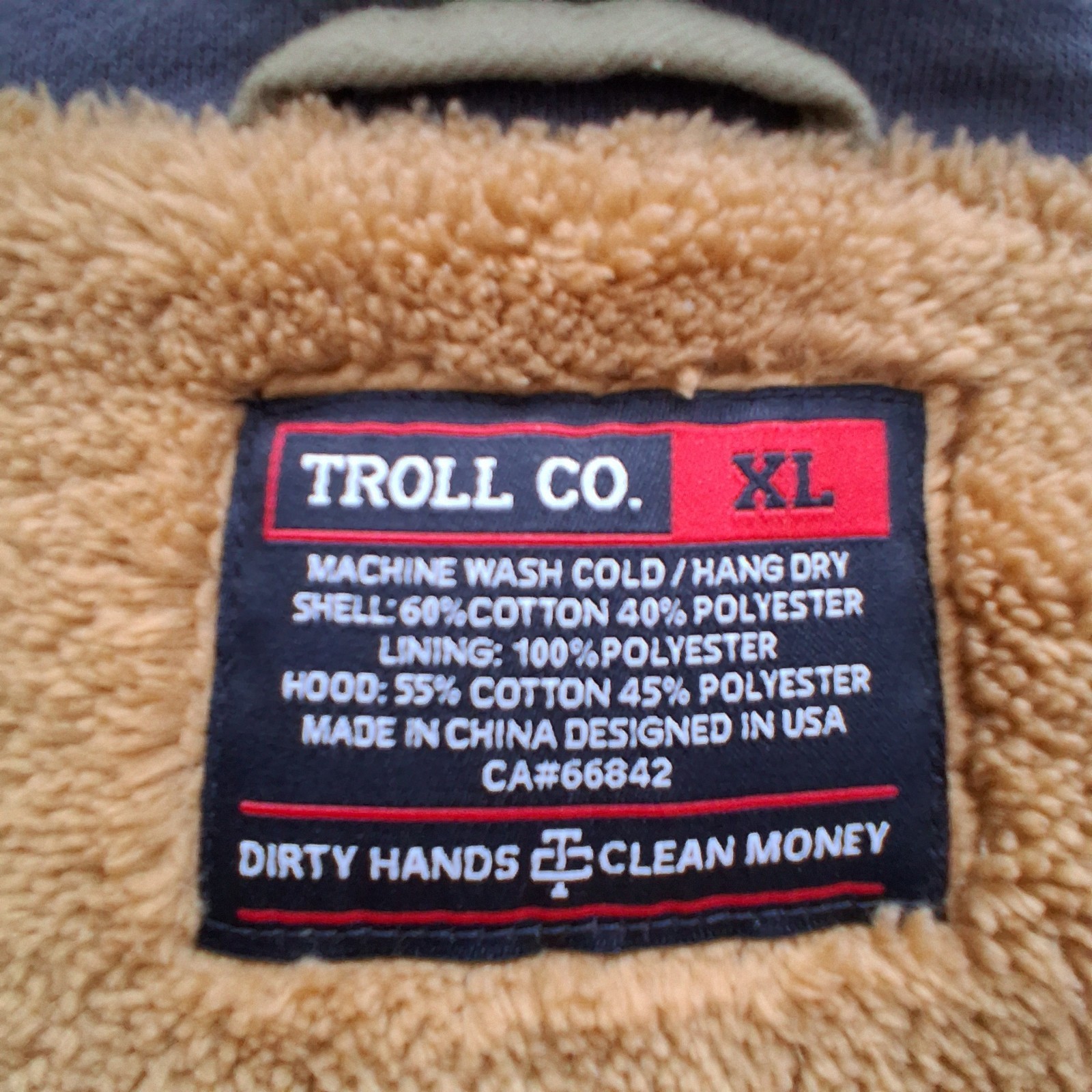 Troll Co Canvas Chore Coat Barn Jacket Mens XL Elbow Patches Lined Green Hooded