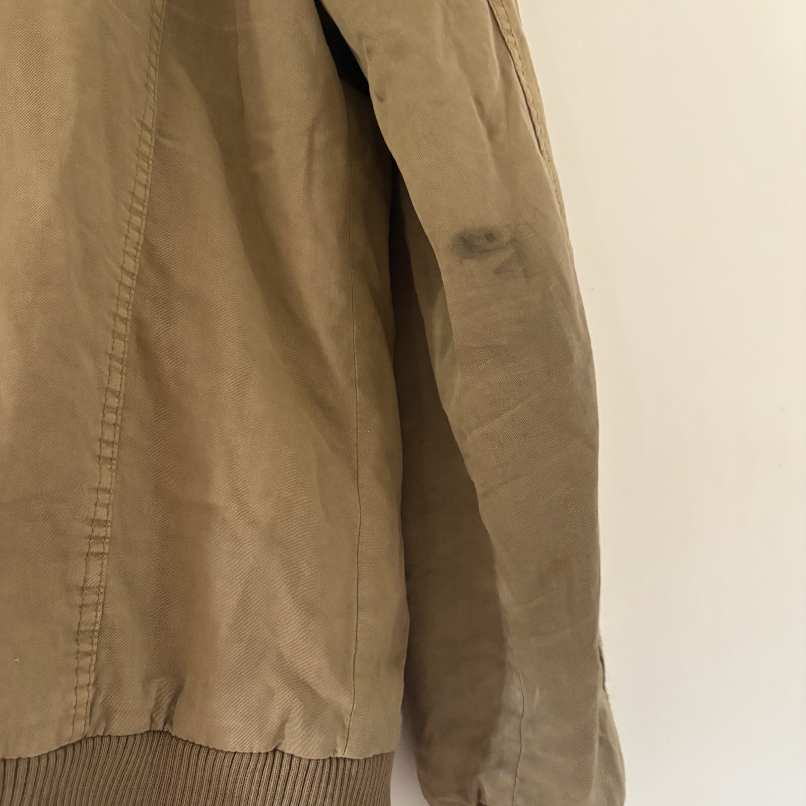 BKE Men’s Brown Bomber Jacket Sherpa Lined Zip/Button Pockets Size M