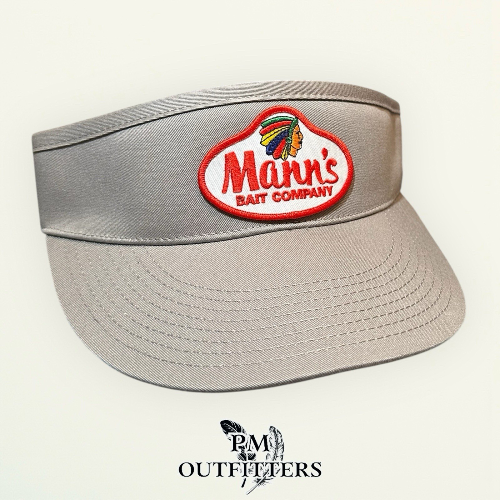 Mann’s Bait Company Visor Decky Gray Retro Patch High Crown Fishing Lures
