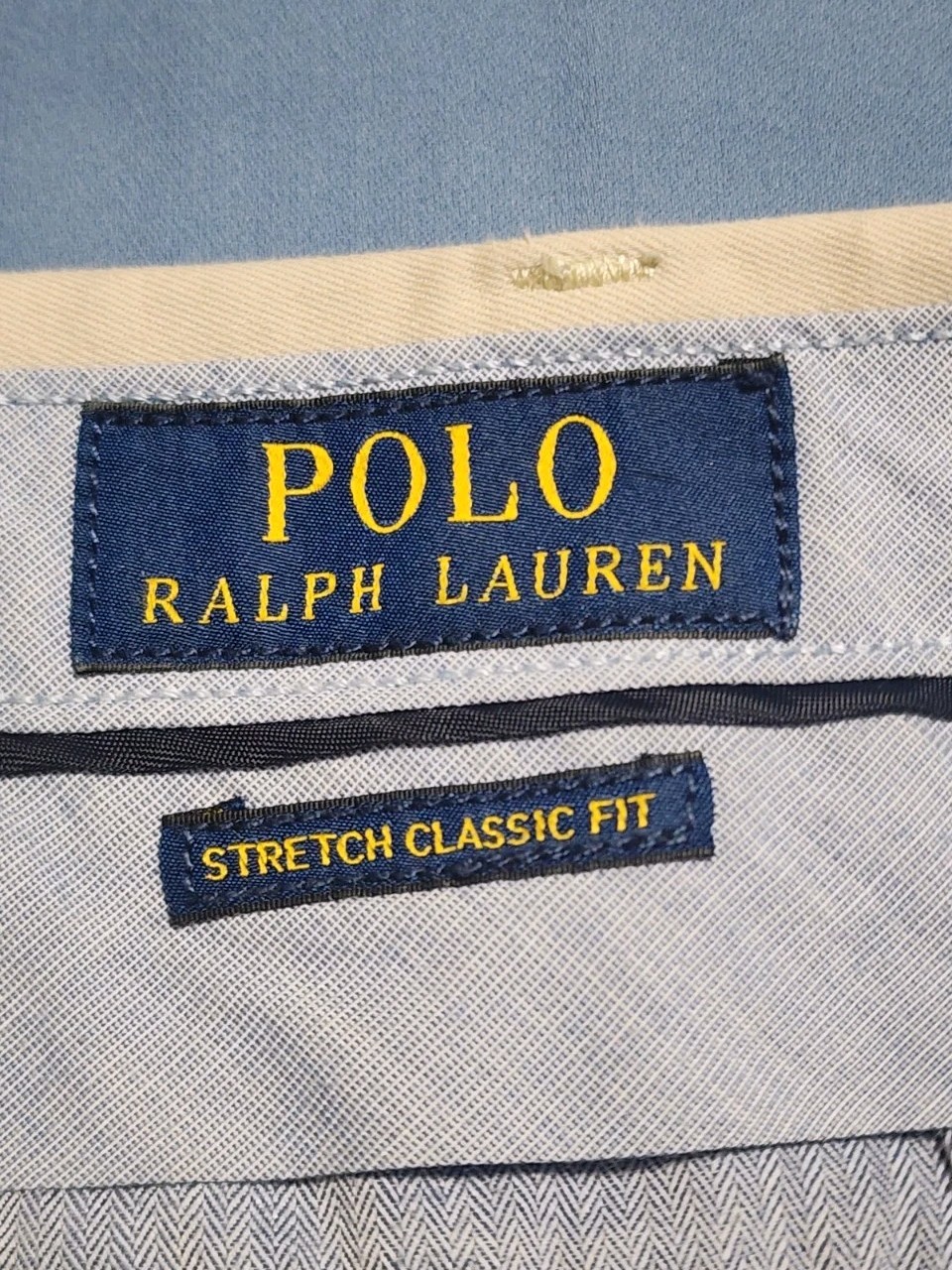 Polo Ralph Lauren Stretch Classic Fit Chino Pants Mens 40×30 Beige Flat Front