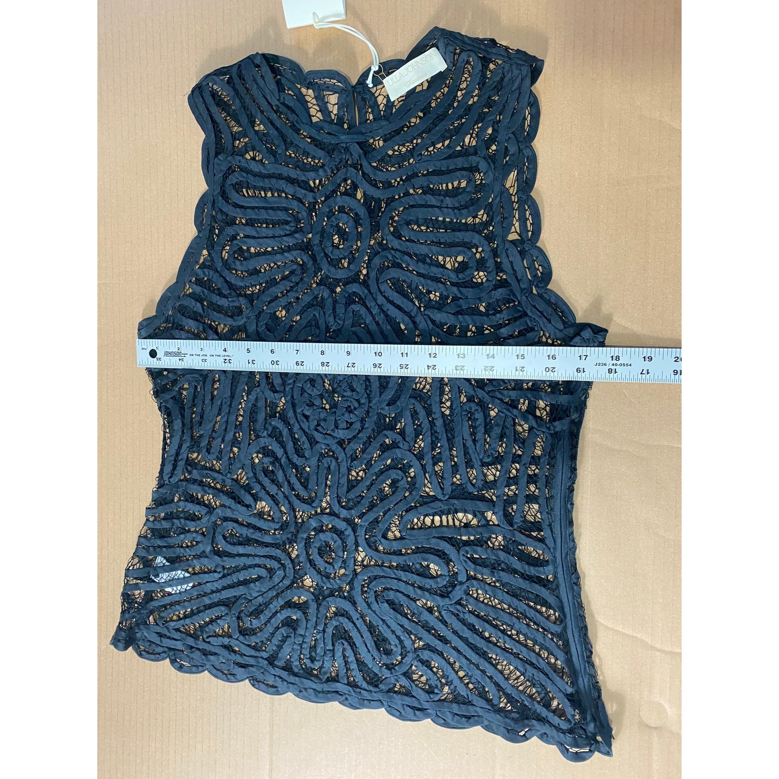 ULLA JOHNSON TOP 6 SHEER BLACK SILK RIBBON LACE EDGY GRUNGE FAIRY WHIMSIGOTH
