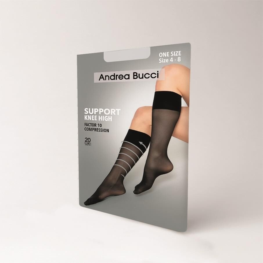Andrea Bucci Compression Firm Support Knee Highs 20 Denier Black or Natural