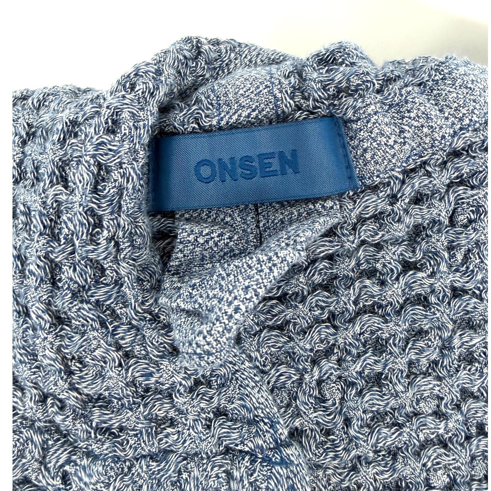 Onsen Supima Waffle Bath Robe Denim Size Medium New