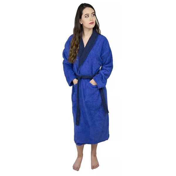 Ladies Cotton Terry Cloth Bathrobe Gown Spa Women’s Collar Shawl Ladies Robe