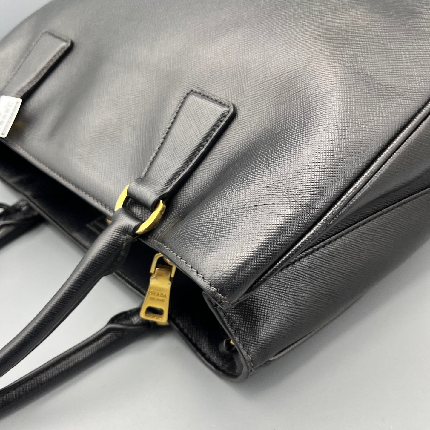 Authentic Prada Saffiano Lux Tote Saffiano Leather Tote Black Gold-Tone eBay AG