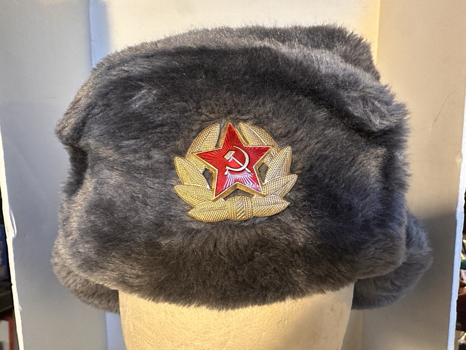 Soviet Army Soldier Surplus Ushanka Winter Hat Trapper Aviator Ear Flaps Sz 56