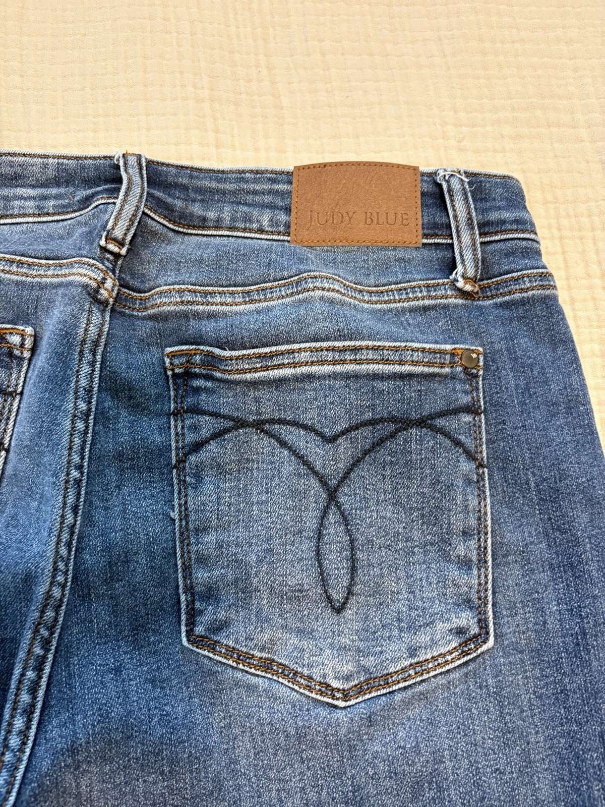 Judy Blue Boyfriend Fit Jeans Size 13/31 Blue Denim High Rise Western Zipper Fly