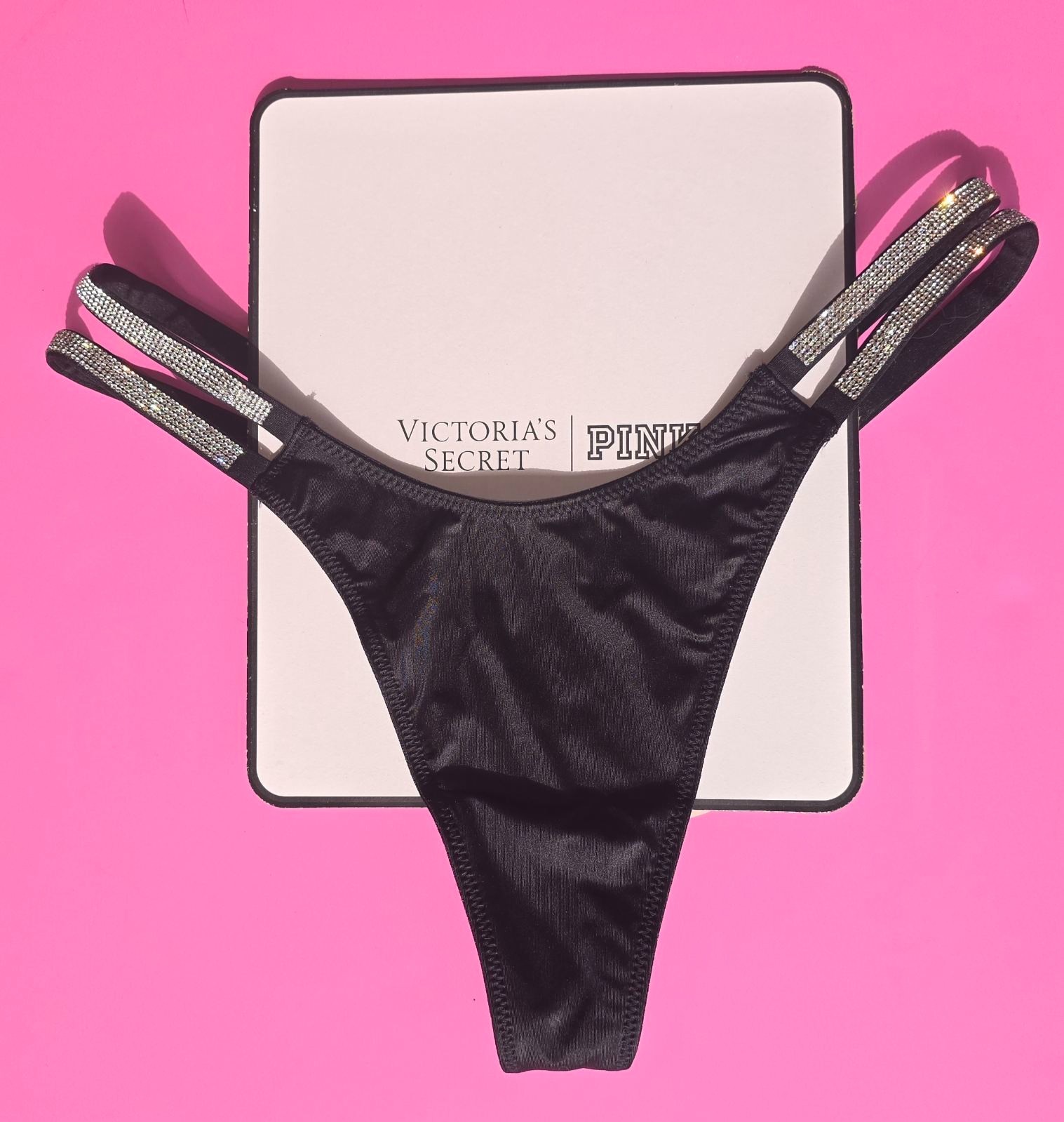 Victoria’s Secret Shine Strap Thong Very Sexy Bling Panty Rhinestone NWT