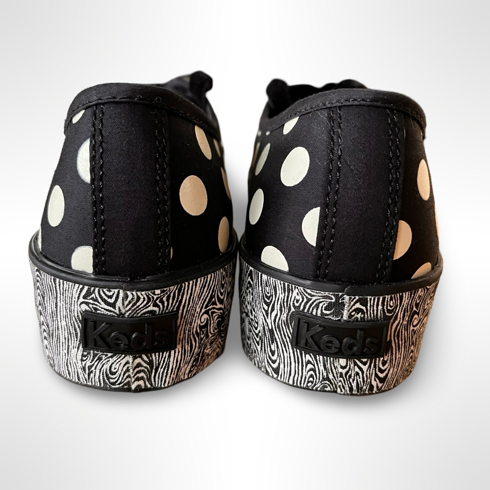 Keds x Batsheva Pointed Toe Polka Dot Platform Sneakers Black White Velvet Laces