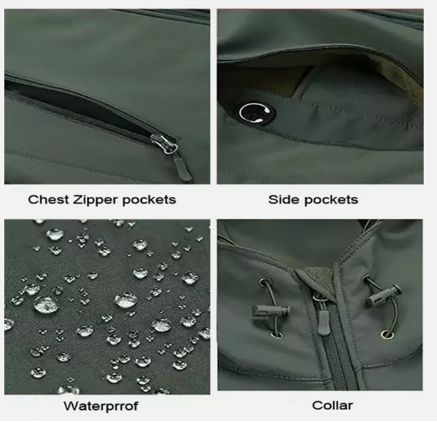 Waterproof Tactical Jacket Mens Military Work Soft Shell Coat Windbreaker Jacket