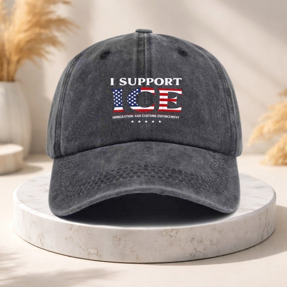 I Support ICE Hat Political Statement Immigration Enforcement Baseball Cap