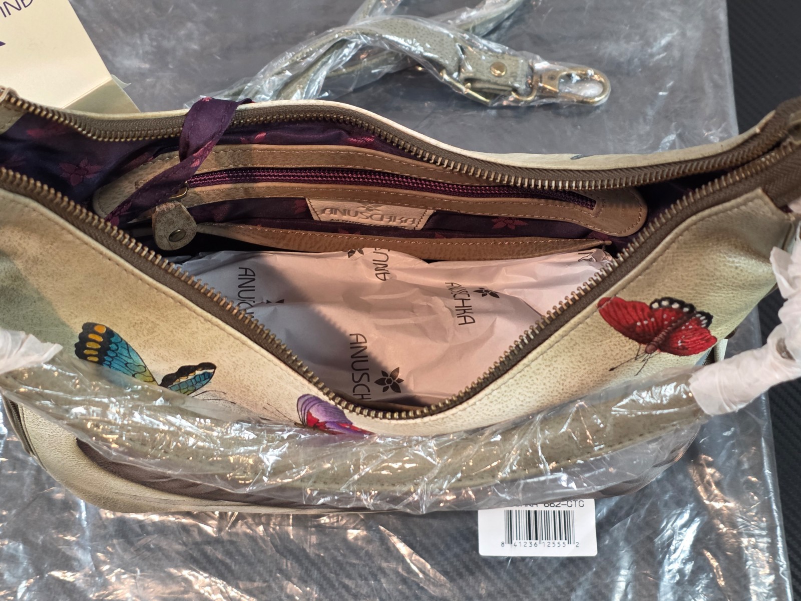 Anuschka Gentle Giant Convertible Slim Hobo With Crossbody Strap Hand-Painted