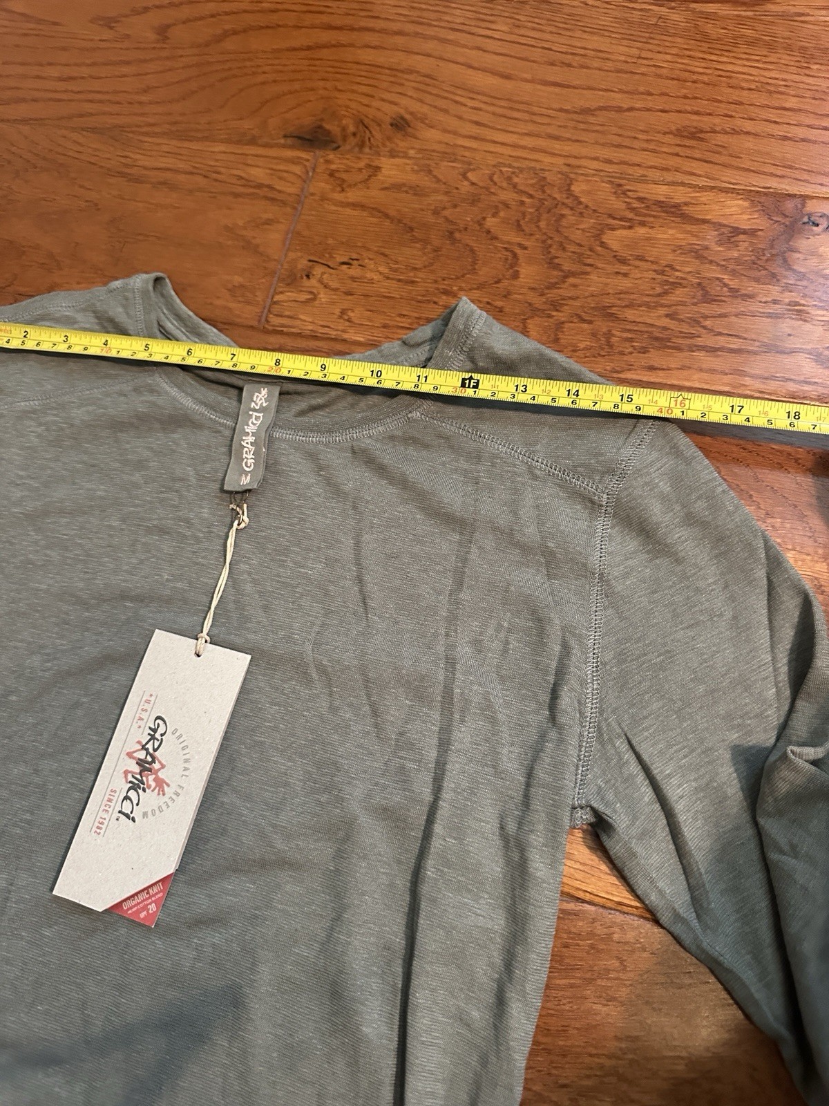 NWT Gramicci Jenni Hemp Organic Cotton Long Sleeve Shirt Thyme Green Medium