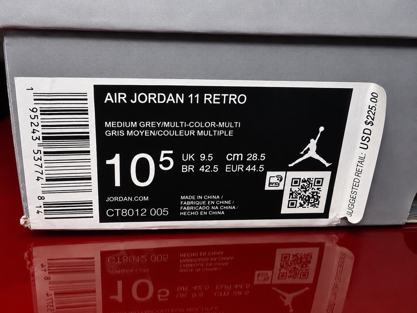 Air Jordan 11 Retro Cool Grey Size 10.5 Men’s With Original Box