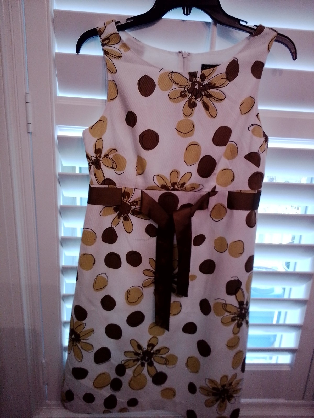 Kim Rogers Signature Belted Cotton Dress Size 6 Multicolor Paisley Print Lined