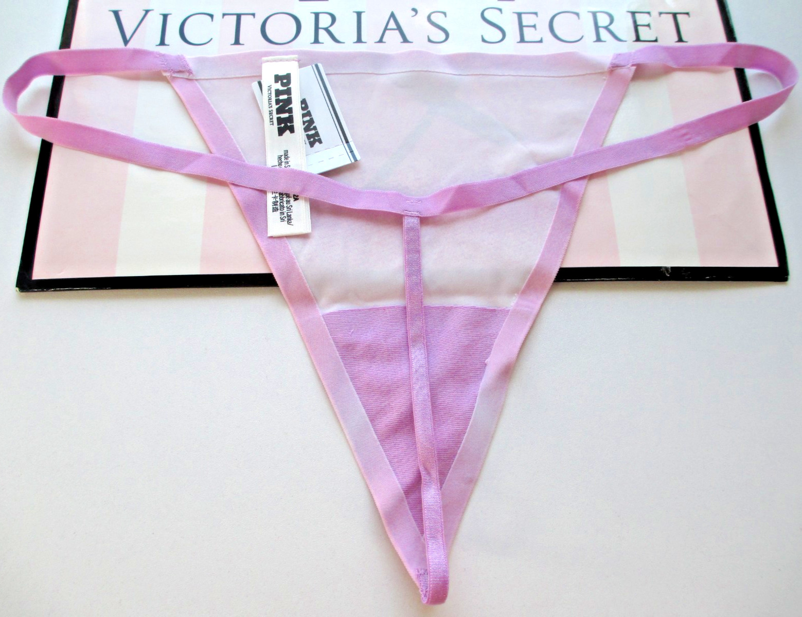 VICTORIA’S SECRET PINK No Show V-String Thong Panty S M L XL Purple NWT VS