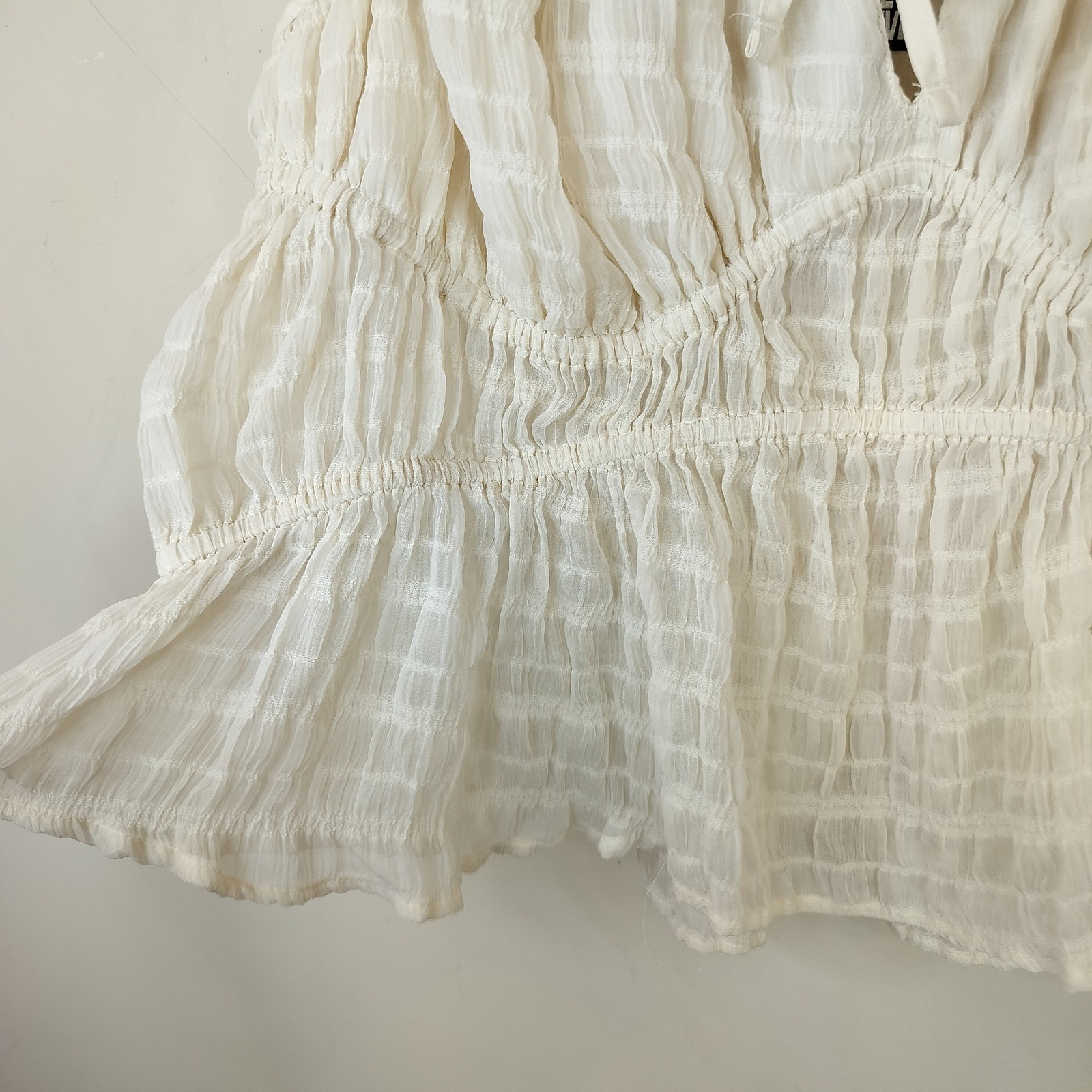 Future Collective Tank Top Womens Large Sheer Chiffon Smocked Coquette Cottage