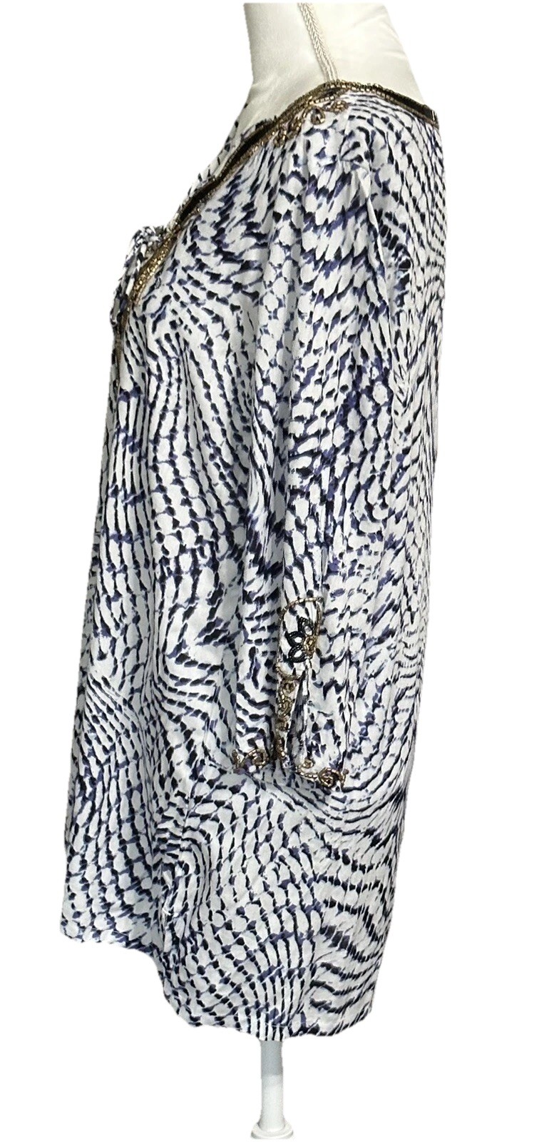 Soft Surroundings Tunic Blouse Beads Jewels Light Weight Medium Casual